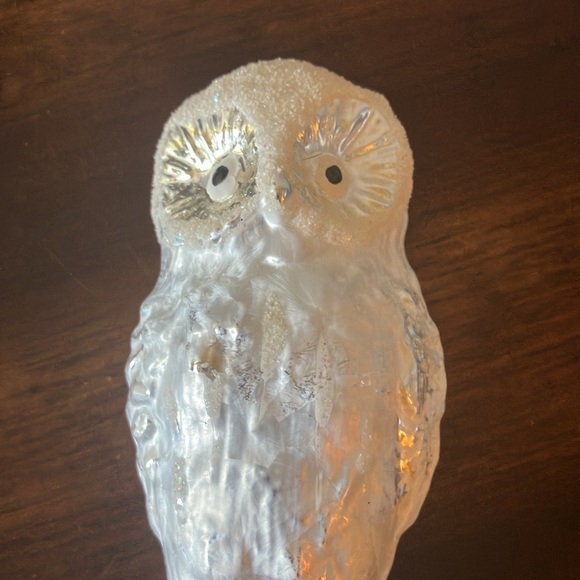 Vintage: Snowy White Owl-Clip On Glass-Ornament - Picture 2 of 16